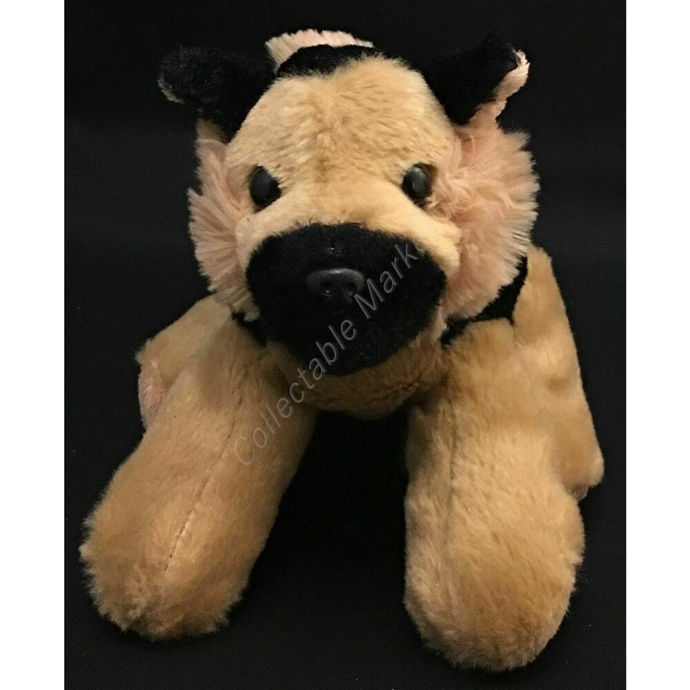 8" Aurora Floppy Flopsie Brown & Black Shepard Puppy Beanbag Plush